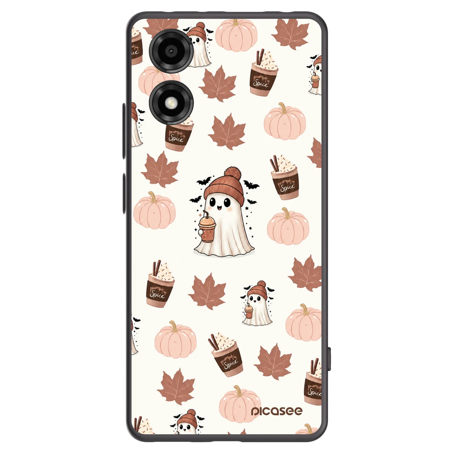 Picasee silikónový čierny obal pre Motorola Moto E14 - Pumpkin spice