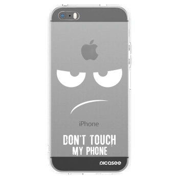 Picasee silikónový prehľadný obal pre Apple iPhone 5/5S/SE - Nesiahajte mi na telefón