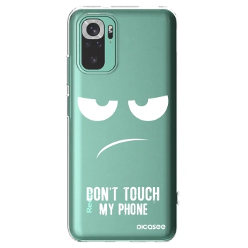 Picasee silikónový prehľadný obal pre Xiaomi Redmi Note 10 Pro - Nesiahajte mi na telefón