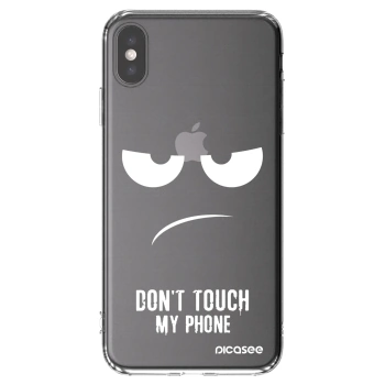 Picasee silikónový prehľadný obal pre Apple iPhone XS Max - Nesiahajte mi na telefón
