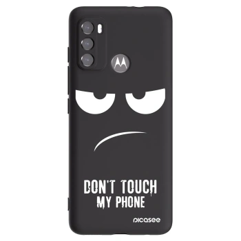 Picasee silikónový čierny obal pre Motorola Moto G60 - Nesiahajte mi na telefón