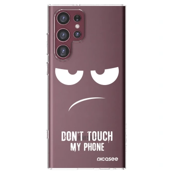 Picasee silikónový prehľadný obal pre Samsung Galaxy S22 Ultra 5G - Nesiahajte mi na telefón