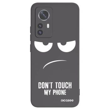 Picasee silikónový čierny obal pre Xiaomi 12 Pro - Nesiahajte mi na telefón