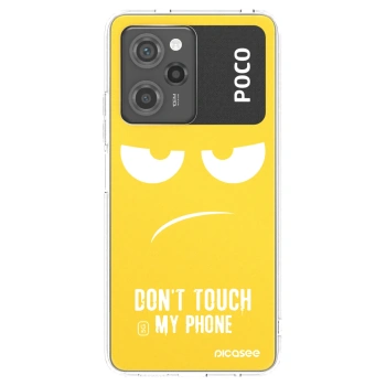 Picasee silikónový čierny obal pre Xiaomi Poco X5 Pro - Nesiahajte mi na telefón