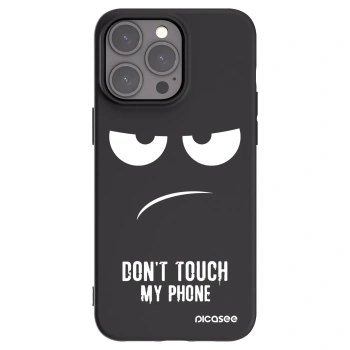Picasee silikónový čierny obal pre Apple iPhone 15 Pro Max - Nesiahajte mi na telefón