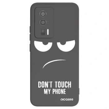 Picasee silikónový čierny obal pre Xiaomi Poco F5 Pro 5G - Nesiahajte mi na telefón
