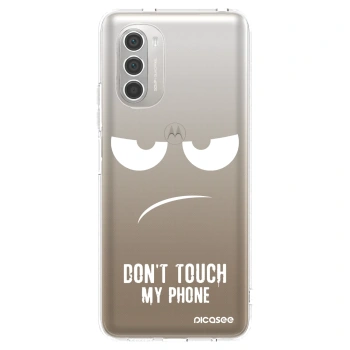 Picasee silikónový prehľadný obal pre Motorola Moto G51 - Nesiahajte mi na telefón