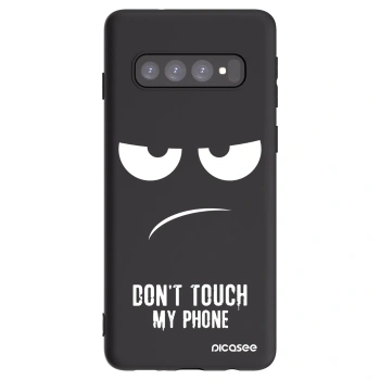 Picasee silikónový čierny obal pre Samsung Galaxy S10 G973 - Nesiahajte mi na telefón
