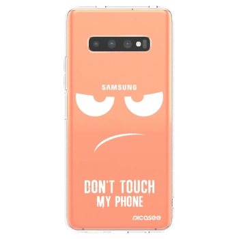 Picasee silikónový prehľadný obal pre Samsung Galaxy S10 Plus G975 - Nesiahajte mi na telefón