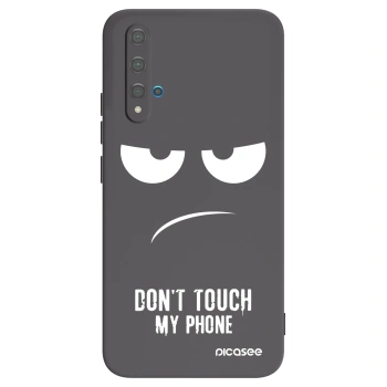 Picasee silikónový čierny obal pre Huawei Nova 5T - Nesiahajte mi na telefón