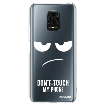 Picasee silikónový prehľadný obal pre Xiaomi Redmi Note 9 Pro - Nesiahajte mi na telefón
