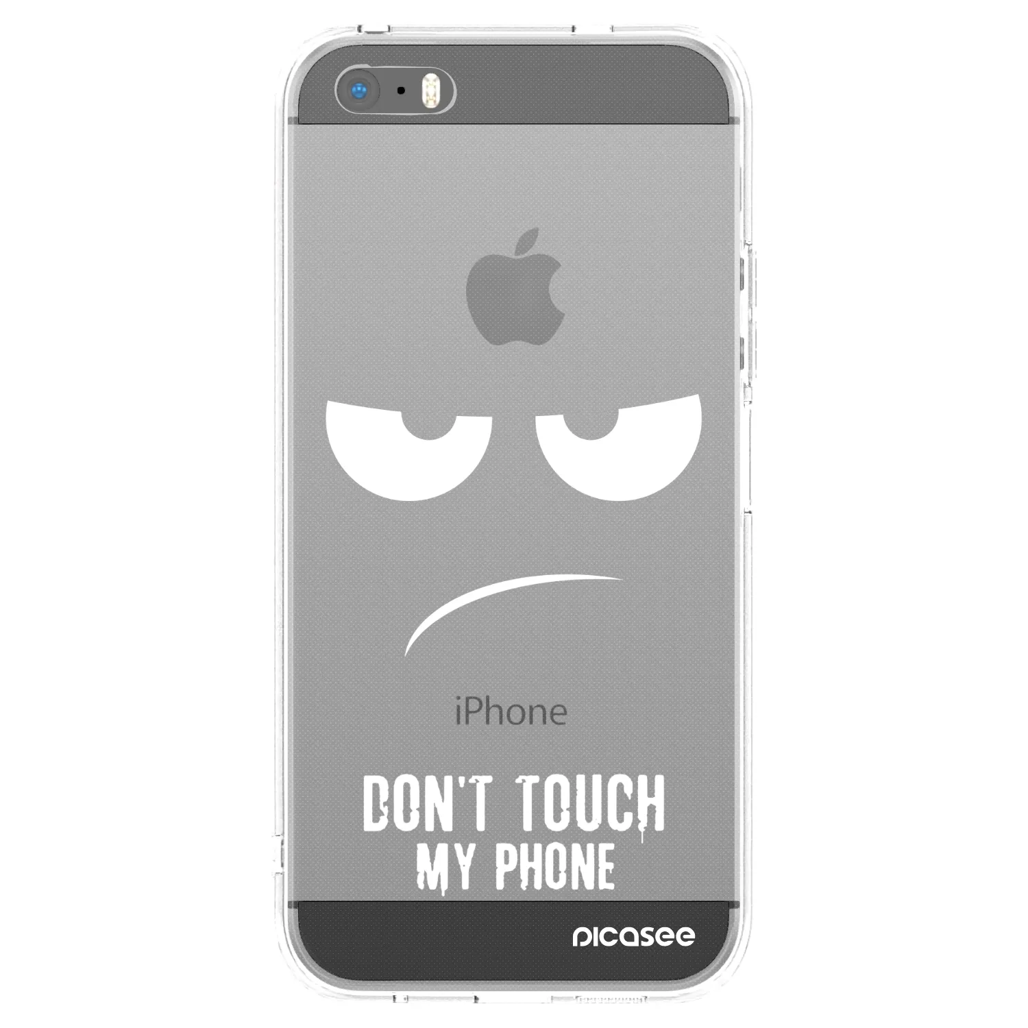 Picasee silikónový prehľadný obal pre Apple iPhone 5/5S/SE - Nesiahajte mi na telefón