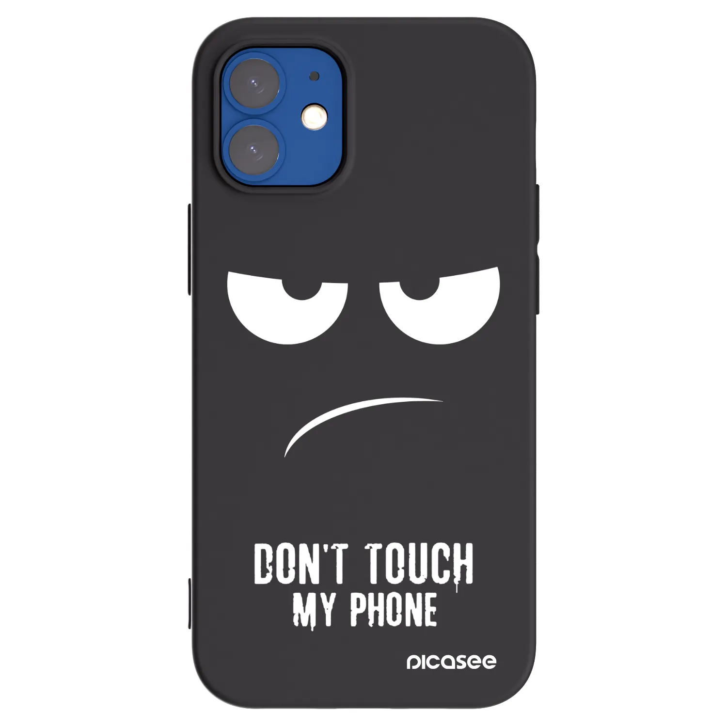 Picasee silikónový čierny obal pre Apple iPhone 12 mini - Nesiahajte mi na telefón