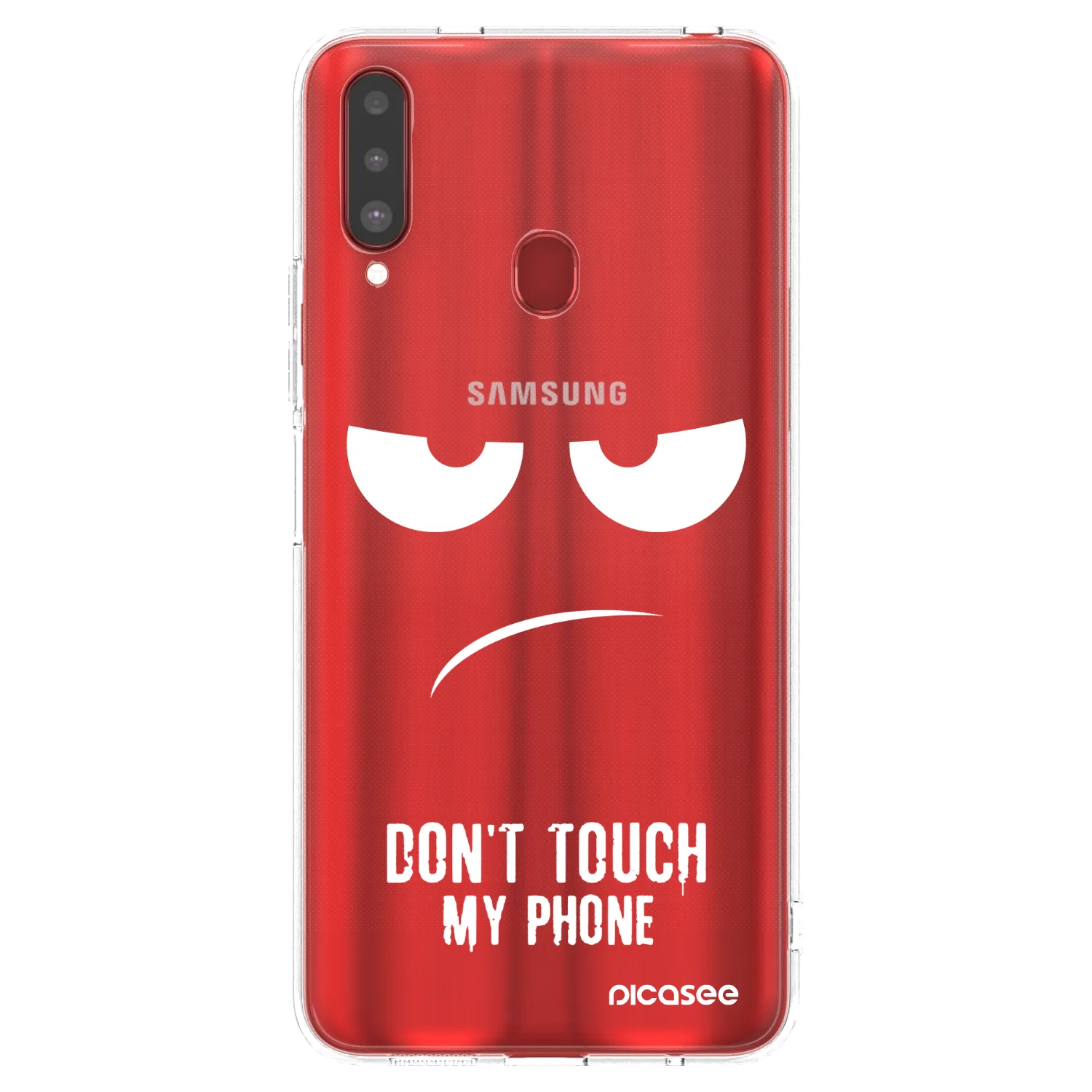 Picasee silikónový prehľadný obal pre Samsung Galaxy A20s - Nesiahajte mi na telefón
