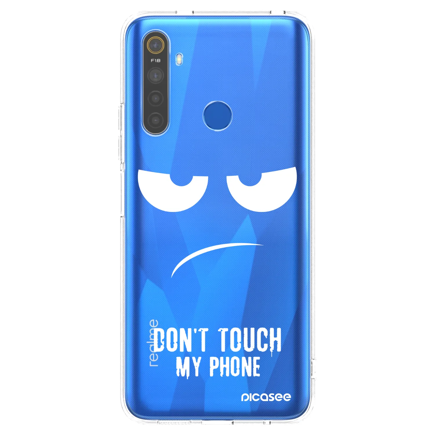 Picasee silikónový prehľadný obal pre Realme 5 - Nesiahajte mi na telefón