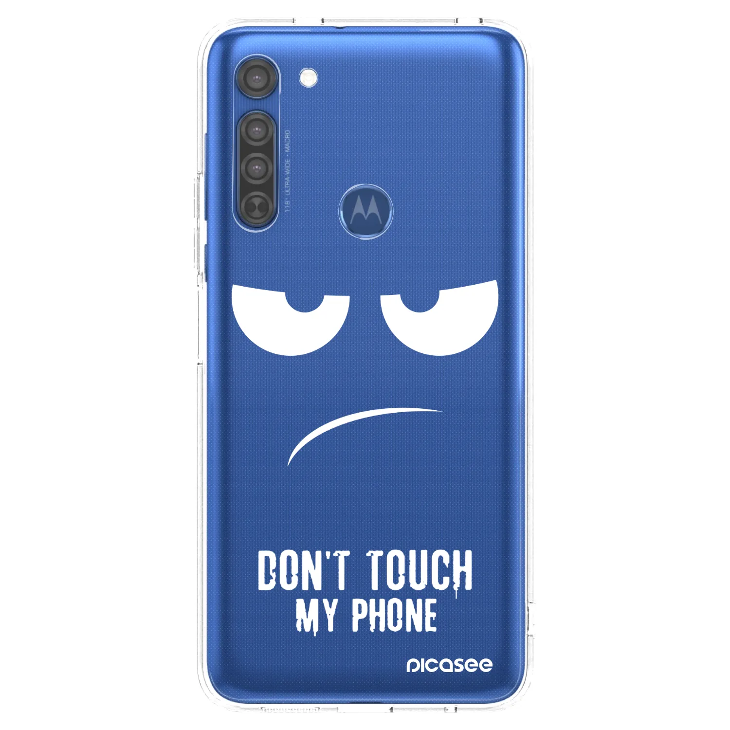 Picasee silikónový prehľadný obal pre Motorola Moto G8 - Nesiahajte mi na telefón