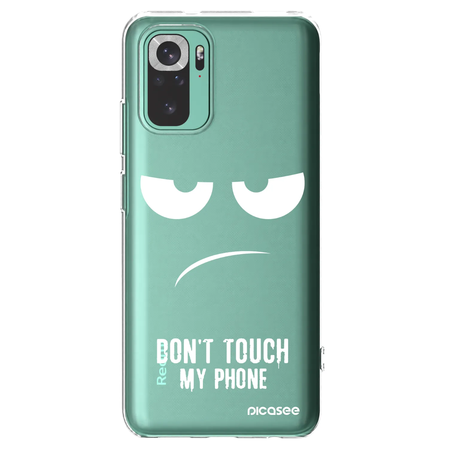 Picasee silikónový prehľadný obal pre Xiaomi Redmi Note 10 Pro - Nesiahajte mi na telefón