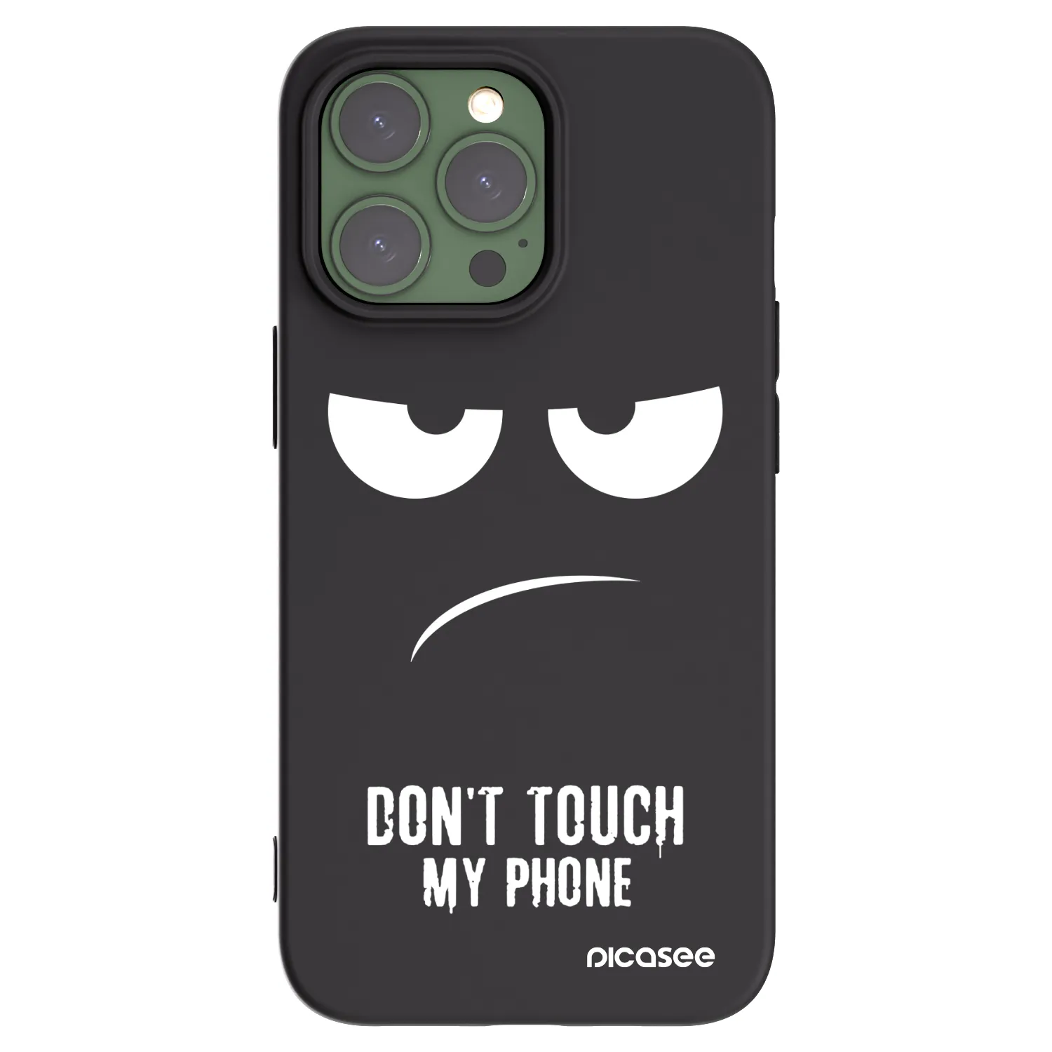 Silikónový čierny obal pre Apple iPhone 13 Pro - Nesiahajte mi na telefón