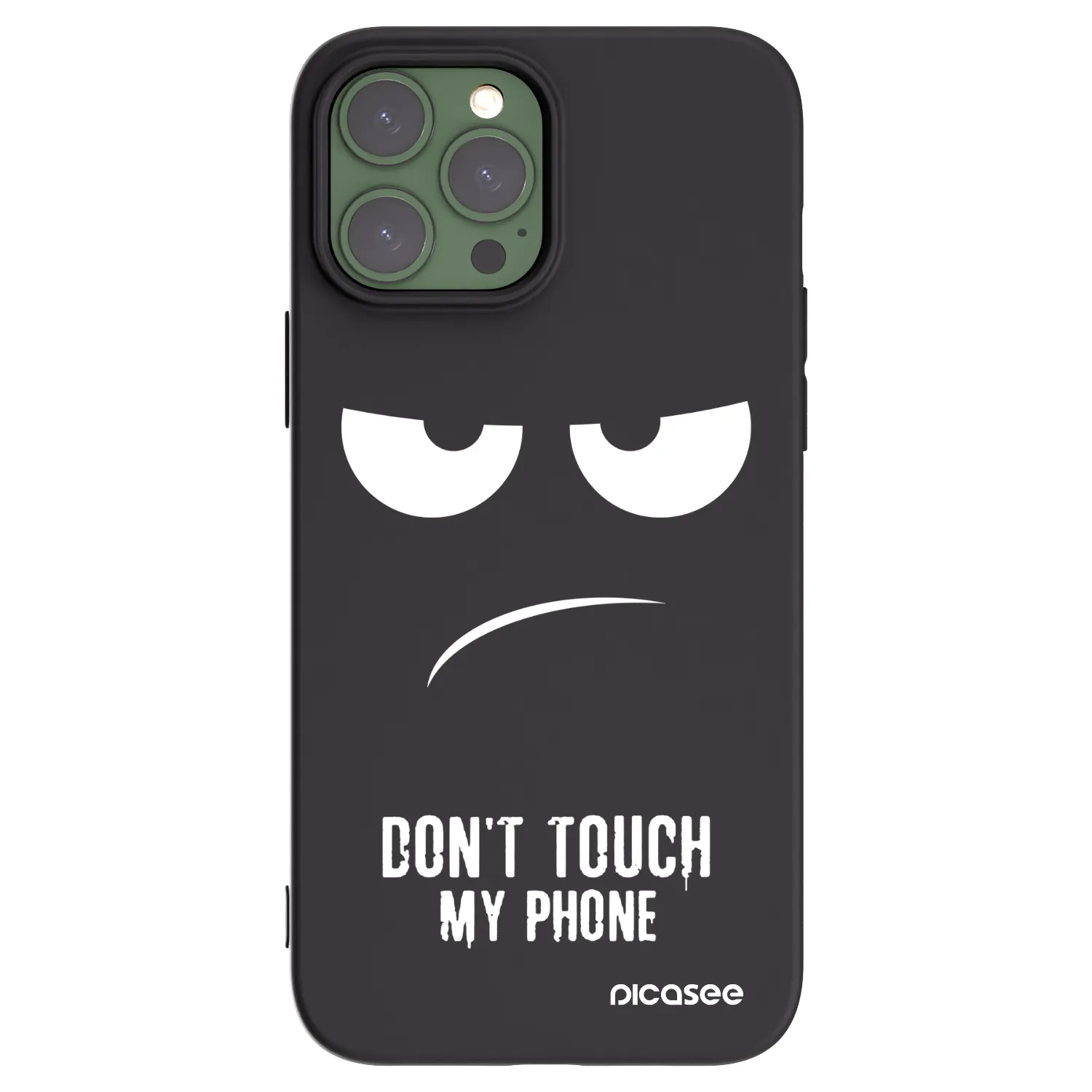 Silikónový čierny obal pre Apple iPhone 13 Pro Max - Nesiahajte mi na telefón