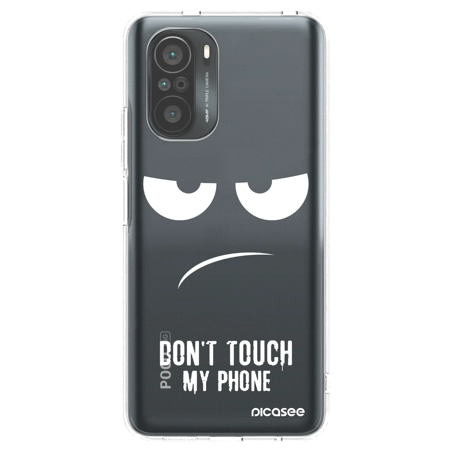 Picasee silikónový prehľadný obal pre Xiaomi Poco F3 - Nesiahajte mi na telefón