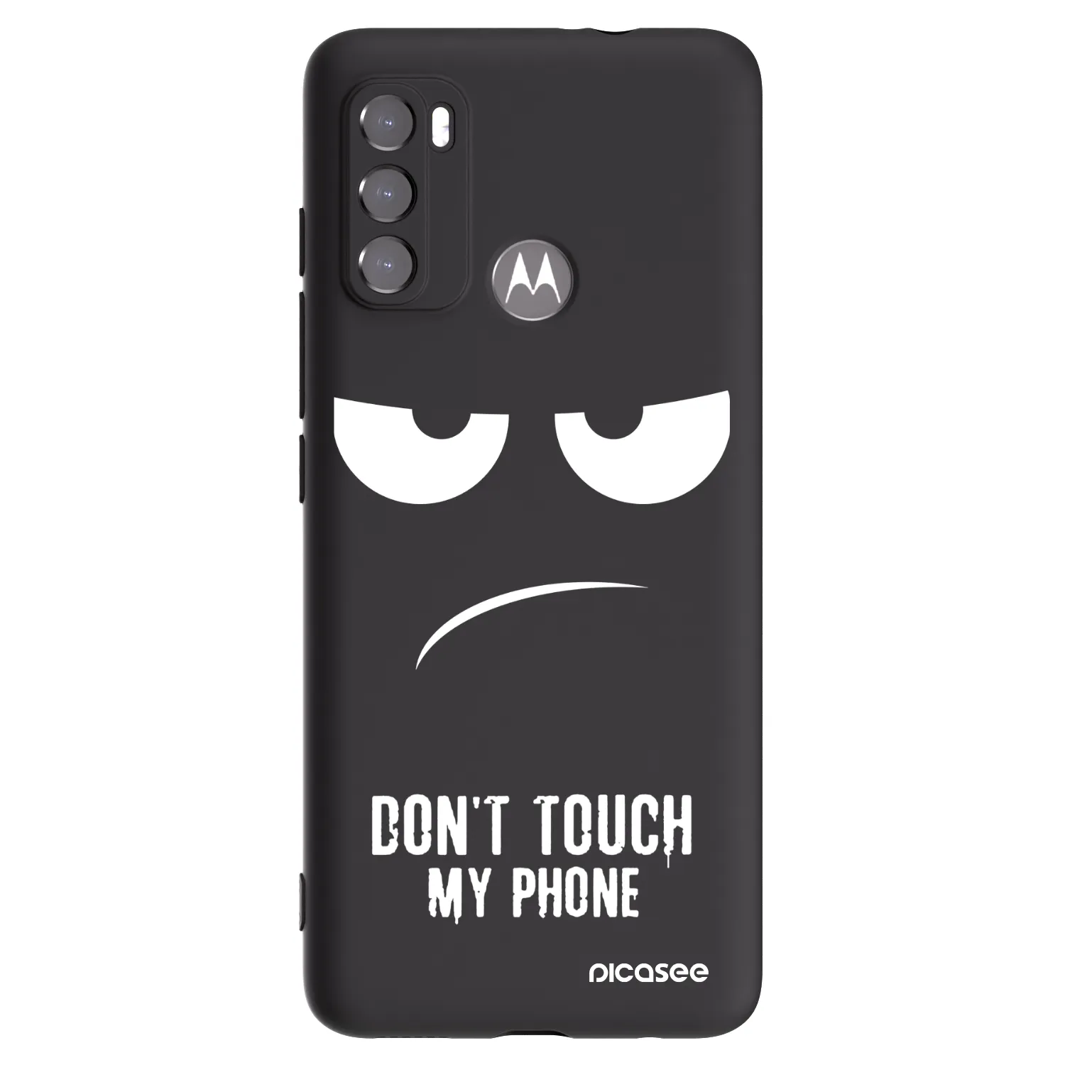 Picasee silikónový čierny obal pre Motorola Moto G60 - Nesiahajte mi na telefón