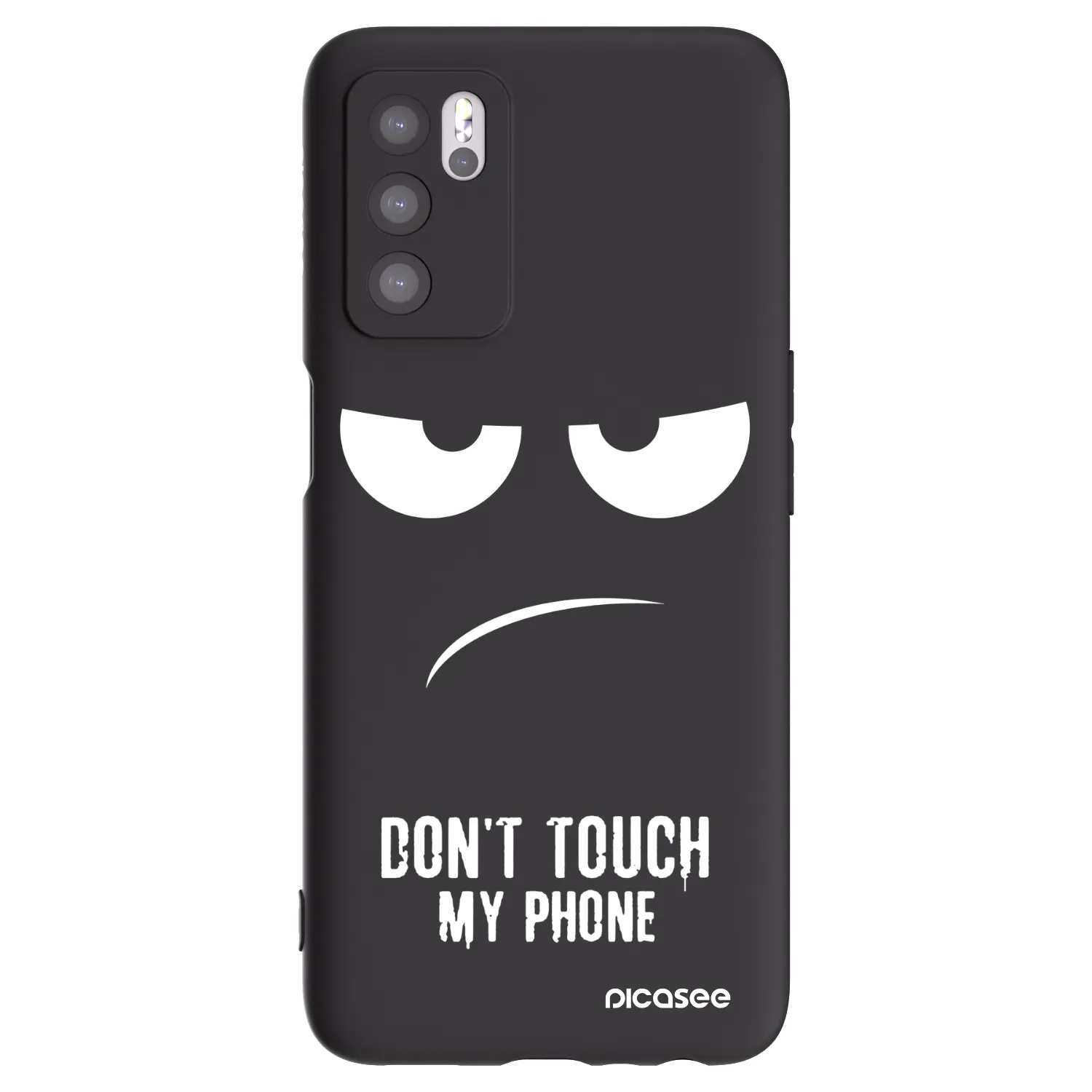 Silikónový čierny obal pre OPPO A16 - Nesiahajte mi na telefón