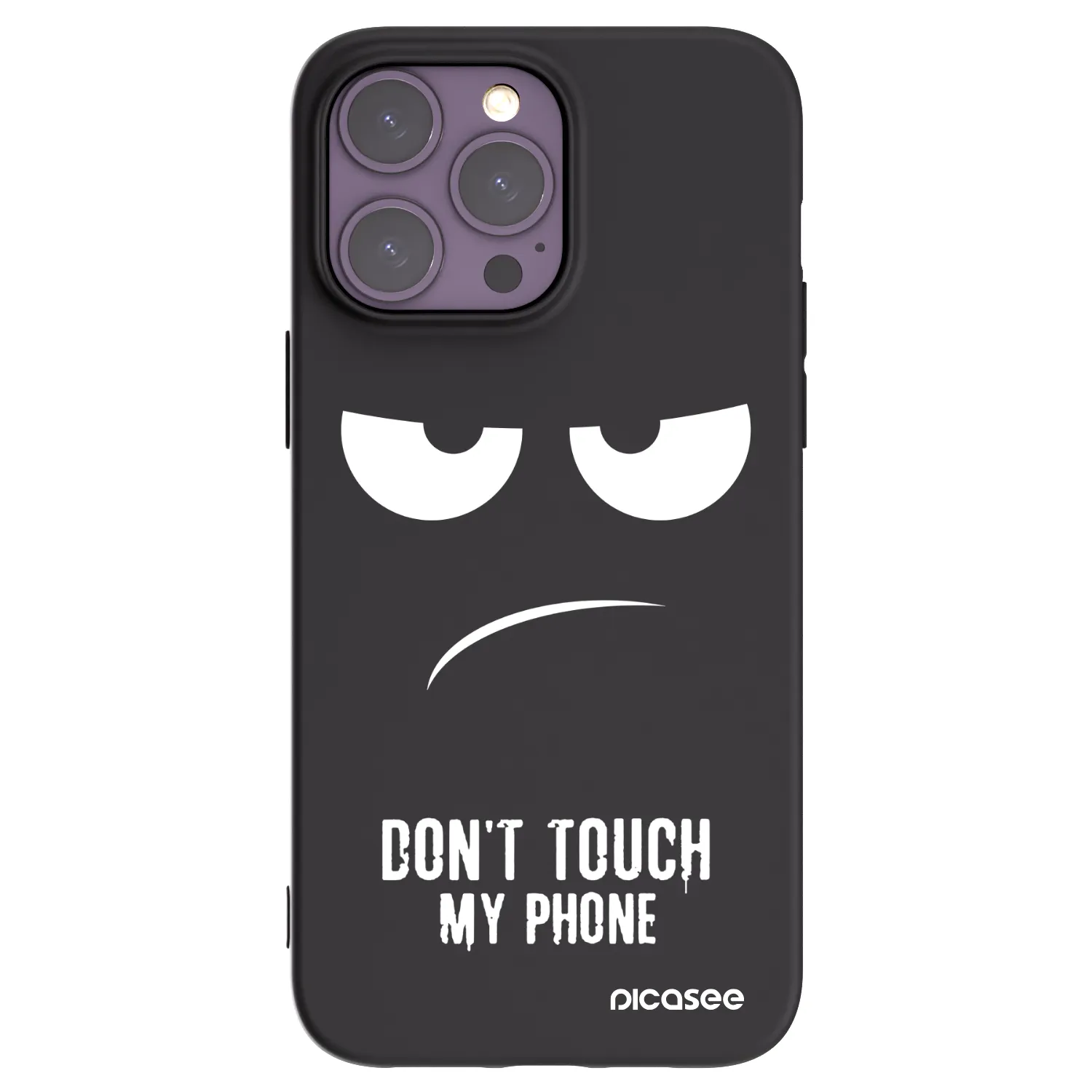 Picasee silikónový čierny obal pre Apple iPhone 14 Pro Max - Nesiahajte mi na telefón