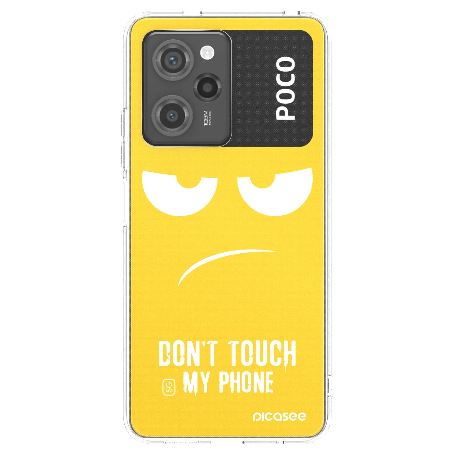 Picasee silikónový čierny obal pre Xiaomi Poco X5 Pro - Nesiahajte mi na telefón