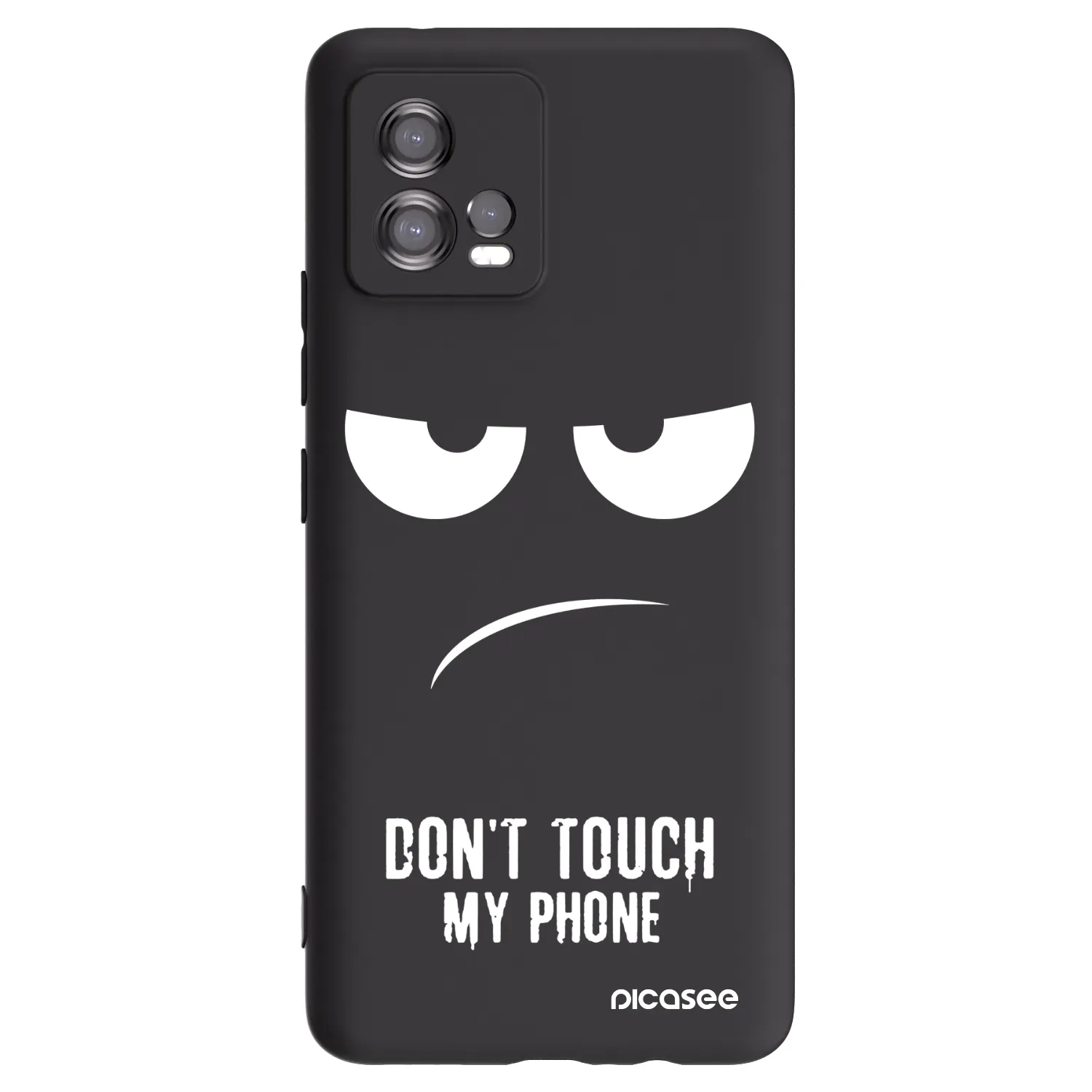 Picasee silikónový čierny obal pre Motorola Moto G72 - Nesiahajte mi na telefón