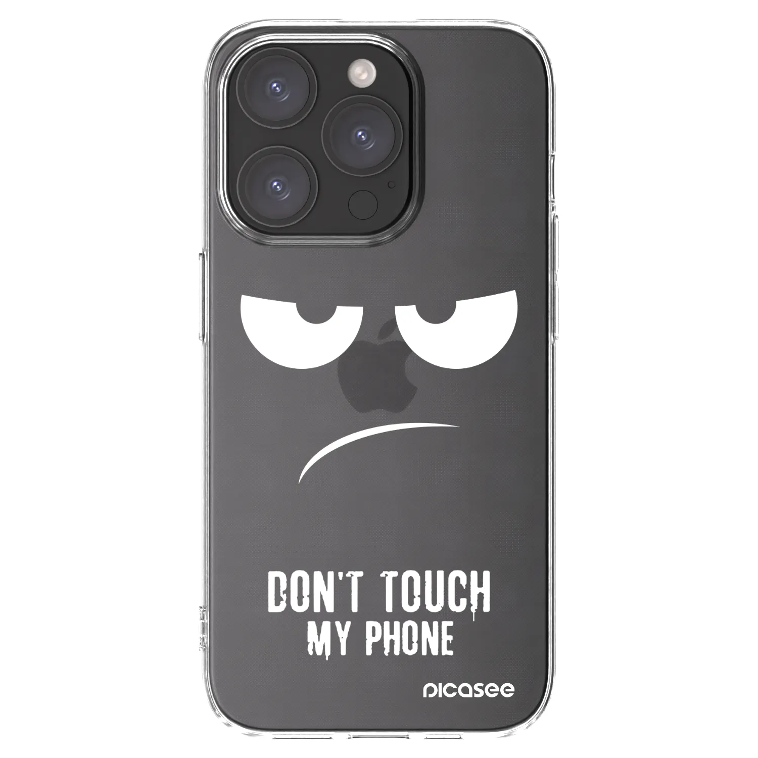 Silikónový prehľadný obal pre Apple iPhone 15 Pro - Nesiahajte mi na telefón