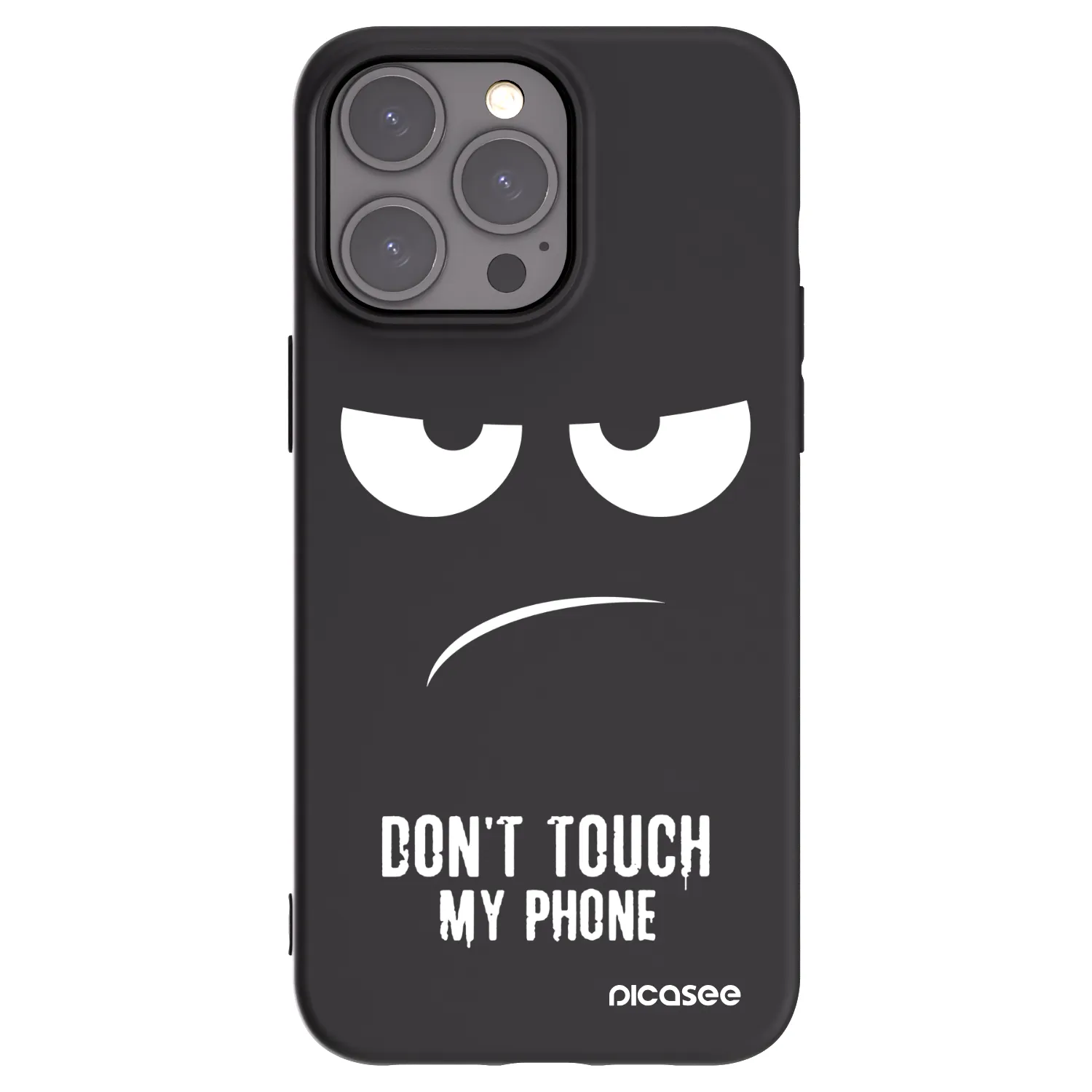 Picasee silikónový čierny obal pre Apple iPhone 15 Pro Max - Nesiahajte mi na telefón