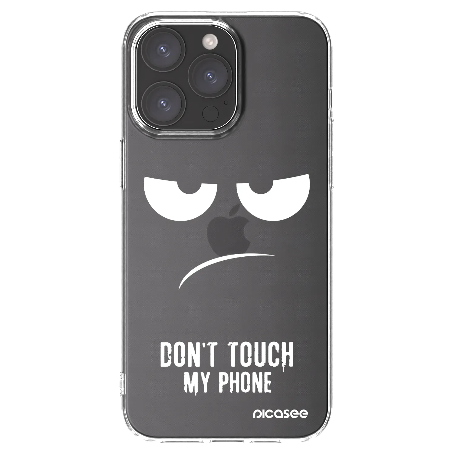 Picasee silikónový prehľadný obal pre Apple iPhone 15 Pro Max - Nesiahajte mi na telefón