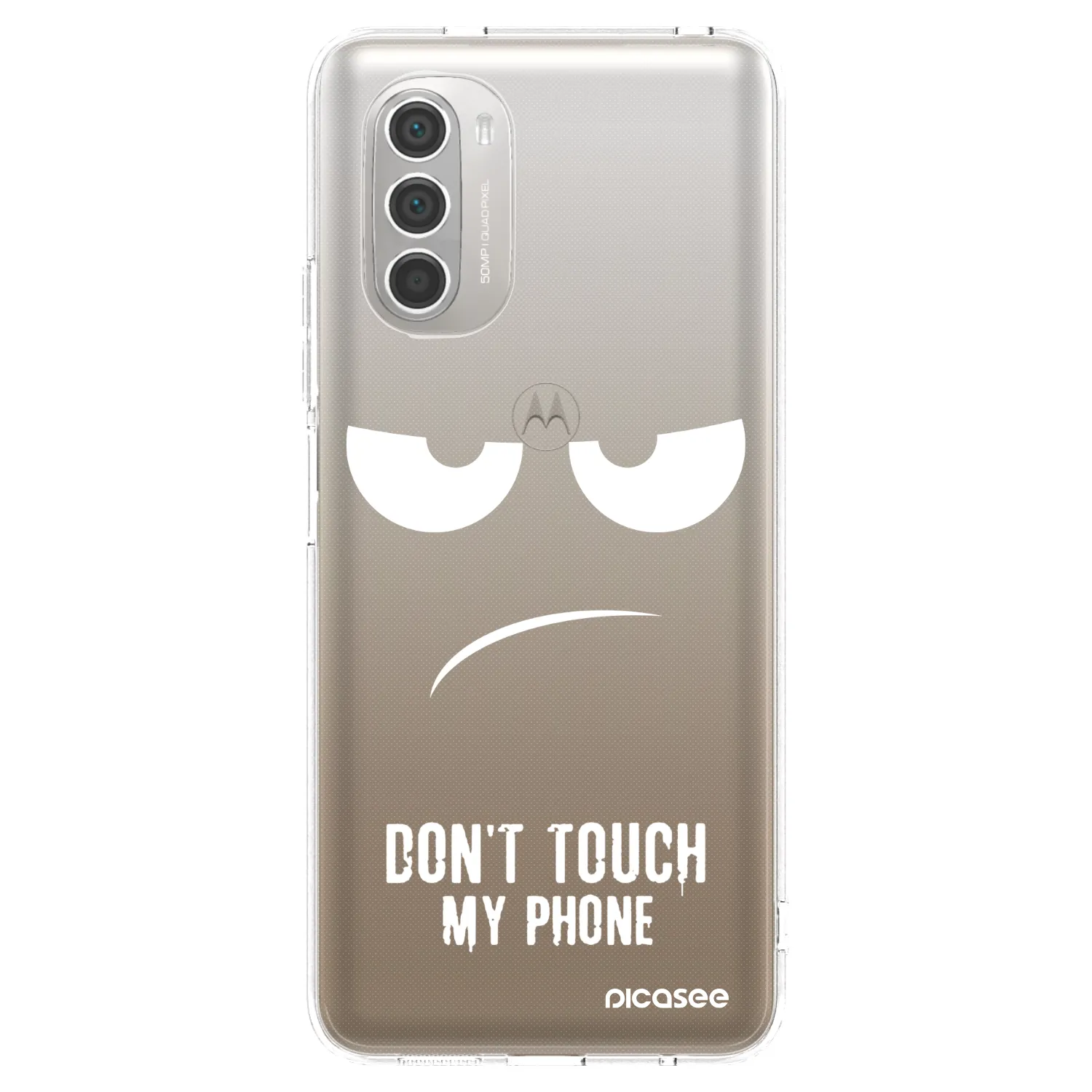 Picasee silikónový prehľadný obal pre Motorola Moto G51 - Nesiahajte mi na telefón