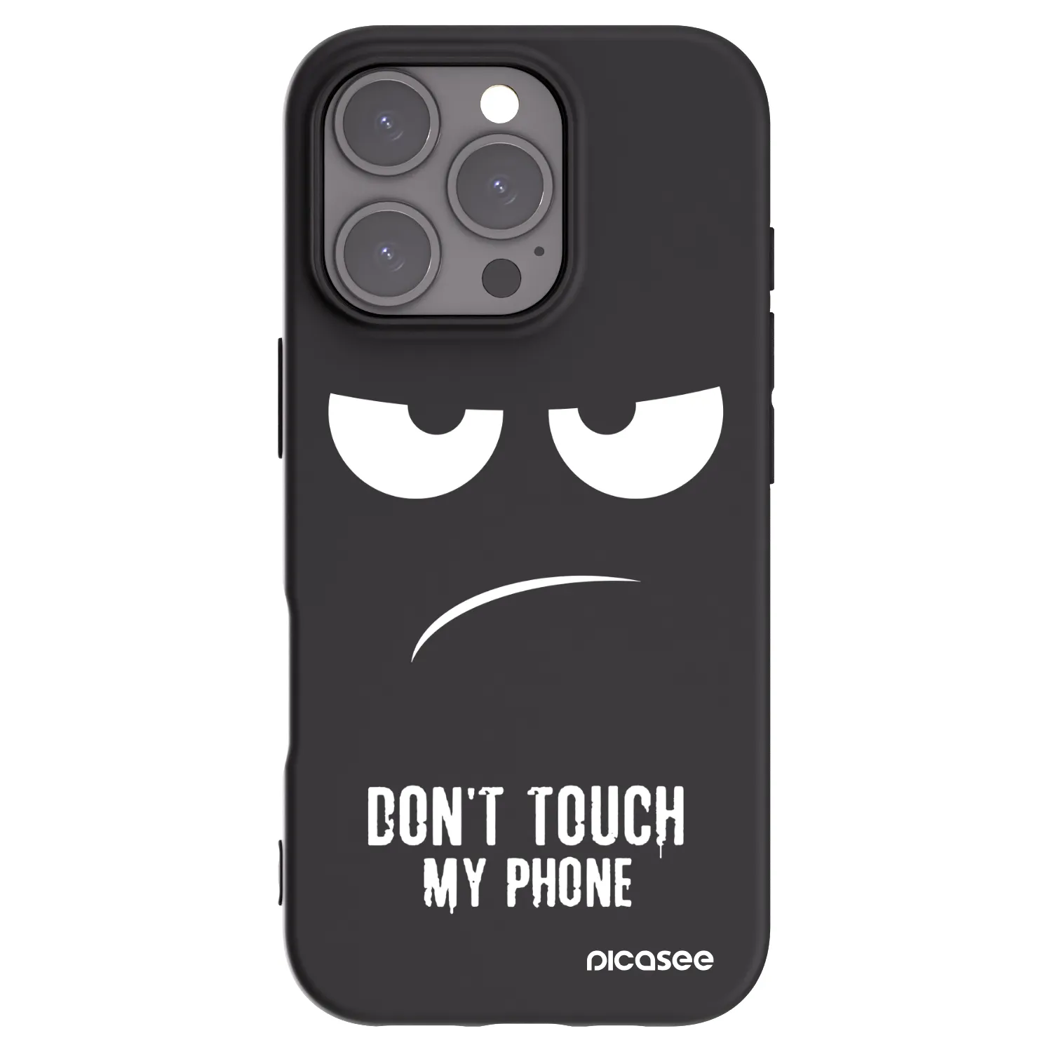 Picasee silikónový čierny obal pre Apple iPhone 16 Pro - Nesiahajte mi na telefón