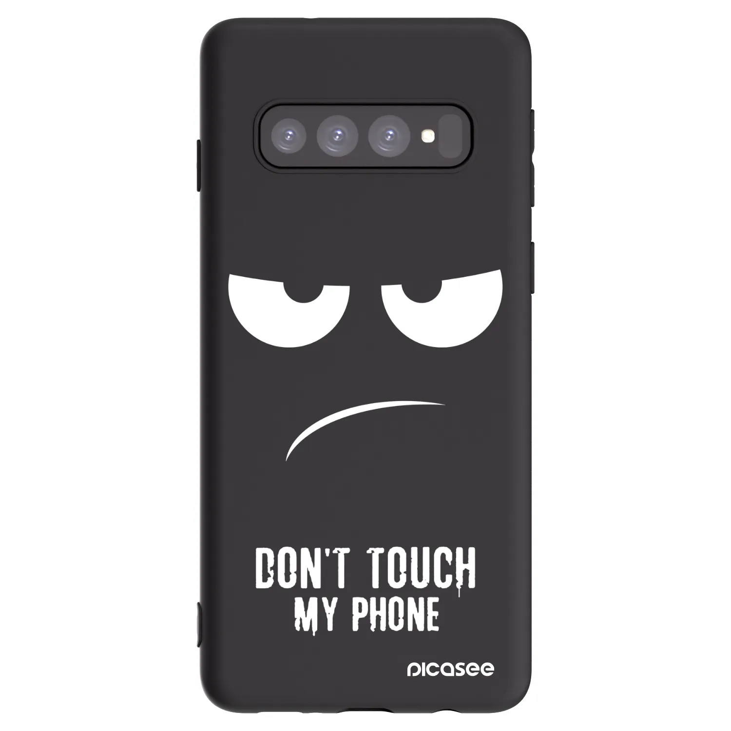 Picasee silikónový čierny obal pre Samsung Galaxy S10 G973 - Nesiahajte mi na telefón