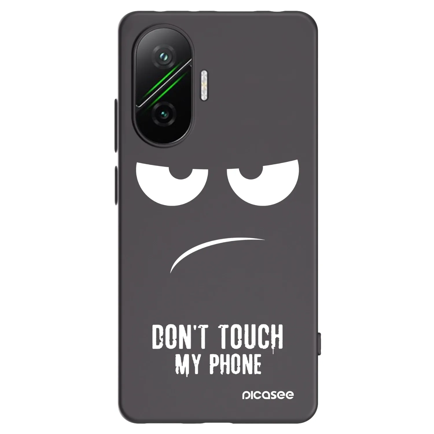 Silikónový čierny obal pre Xiaomi Poco F7 5G - Nesiahajte mi na telefón