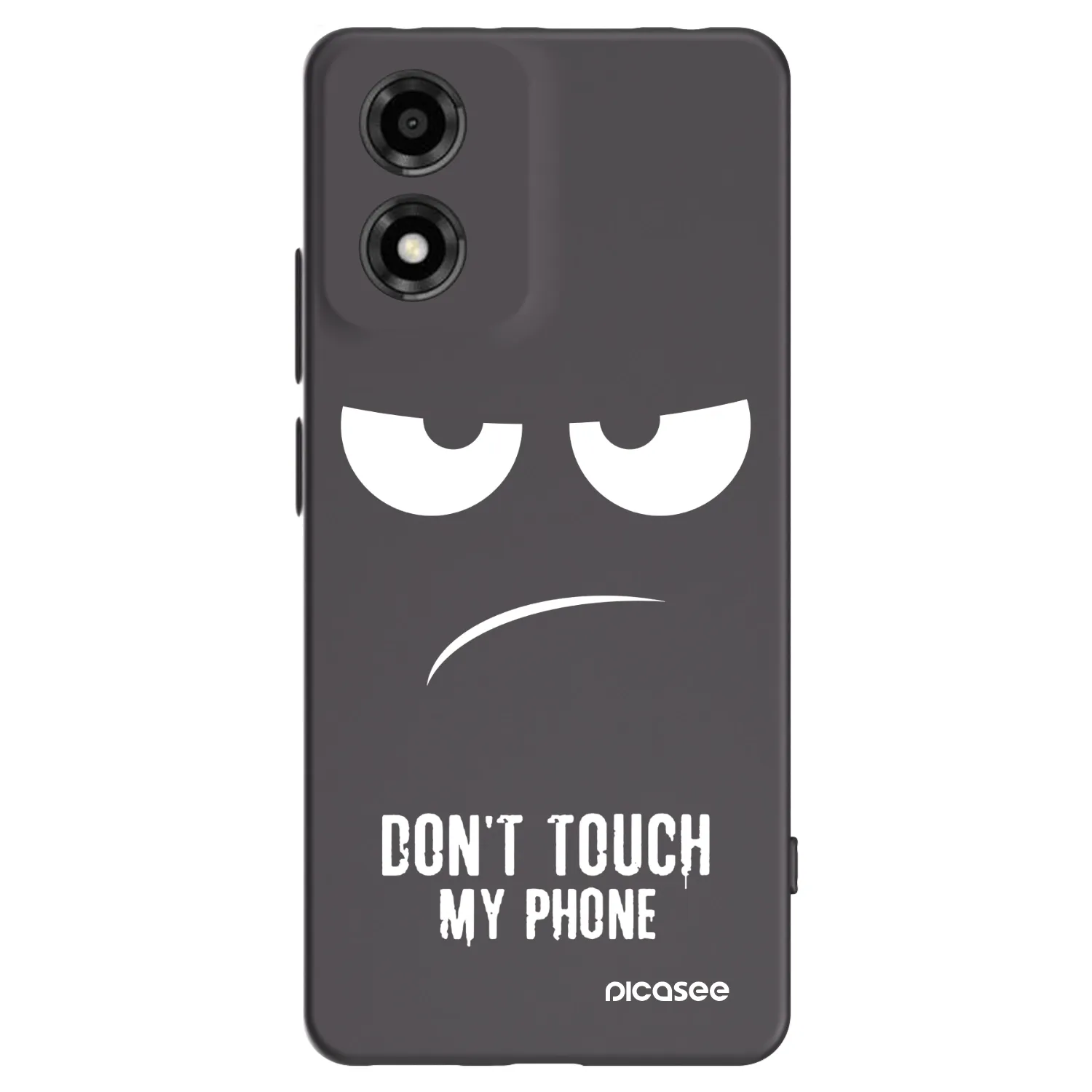 Picasee silikónový čierny obal pre Motorola Moto E14 - Nesiahajte mi na telefón