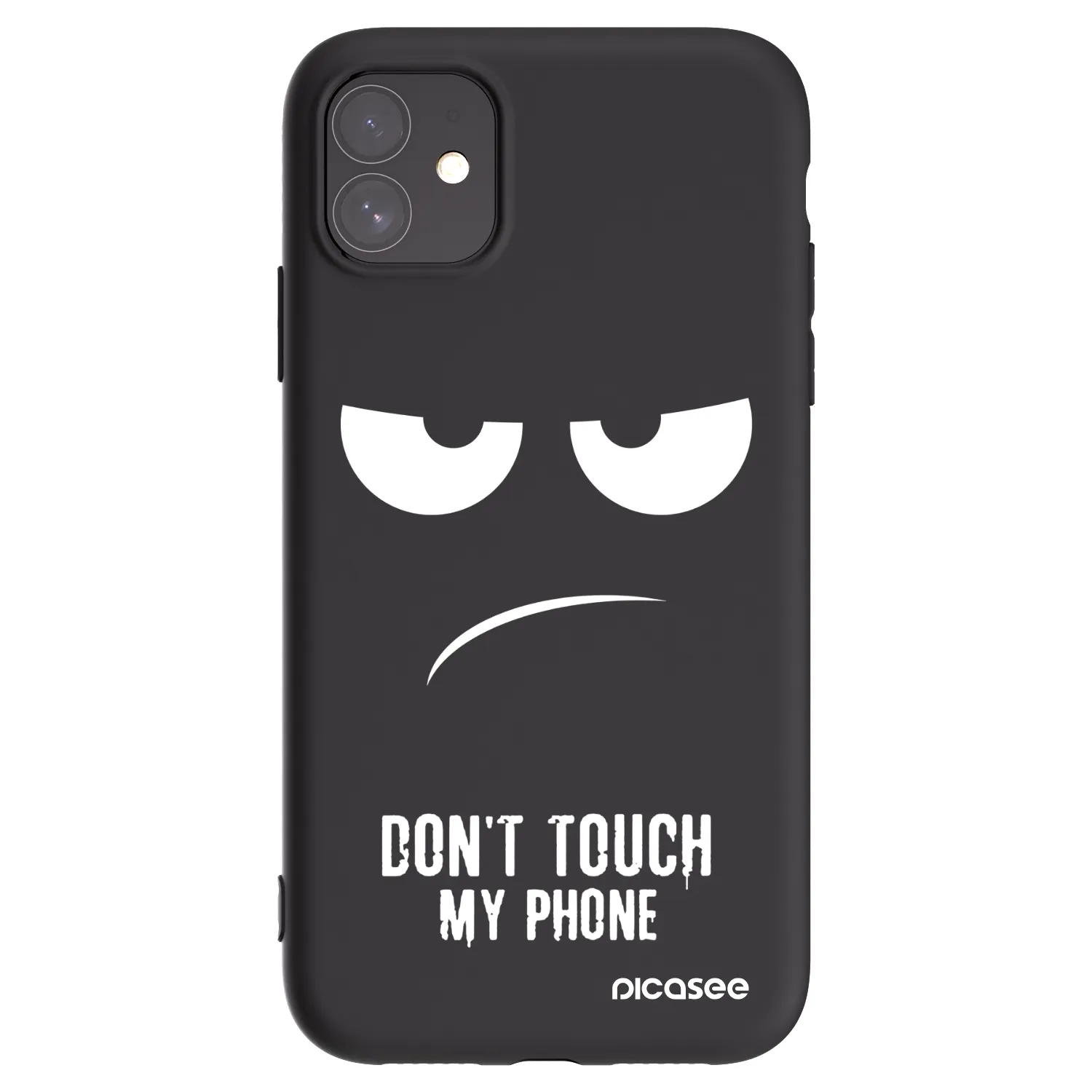 Picasee silikónový čierny obal pre Apple iPhone 11 - Nesiahajte mi na telefón