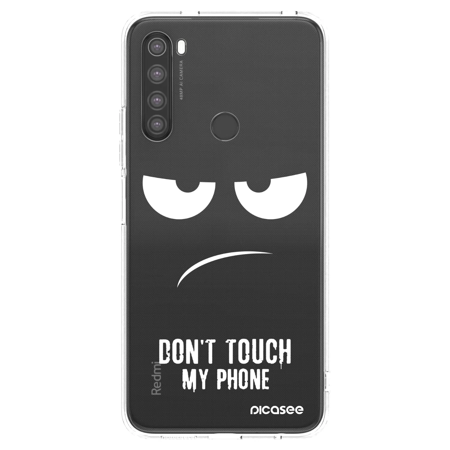 Picasee silikónový prehľadný obal pre Xiaomi Redmi Note 8 - Nesiahajte mi na telefón