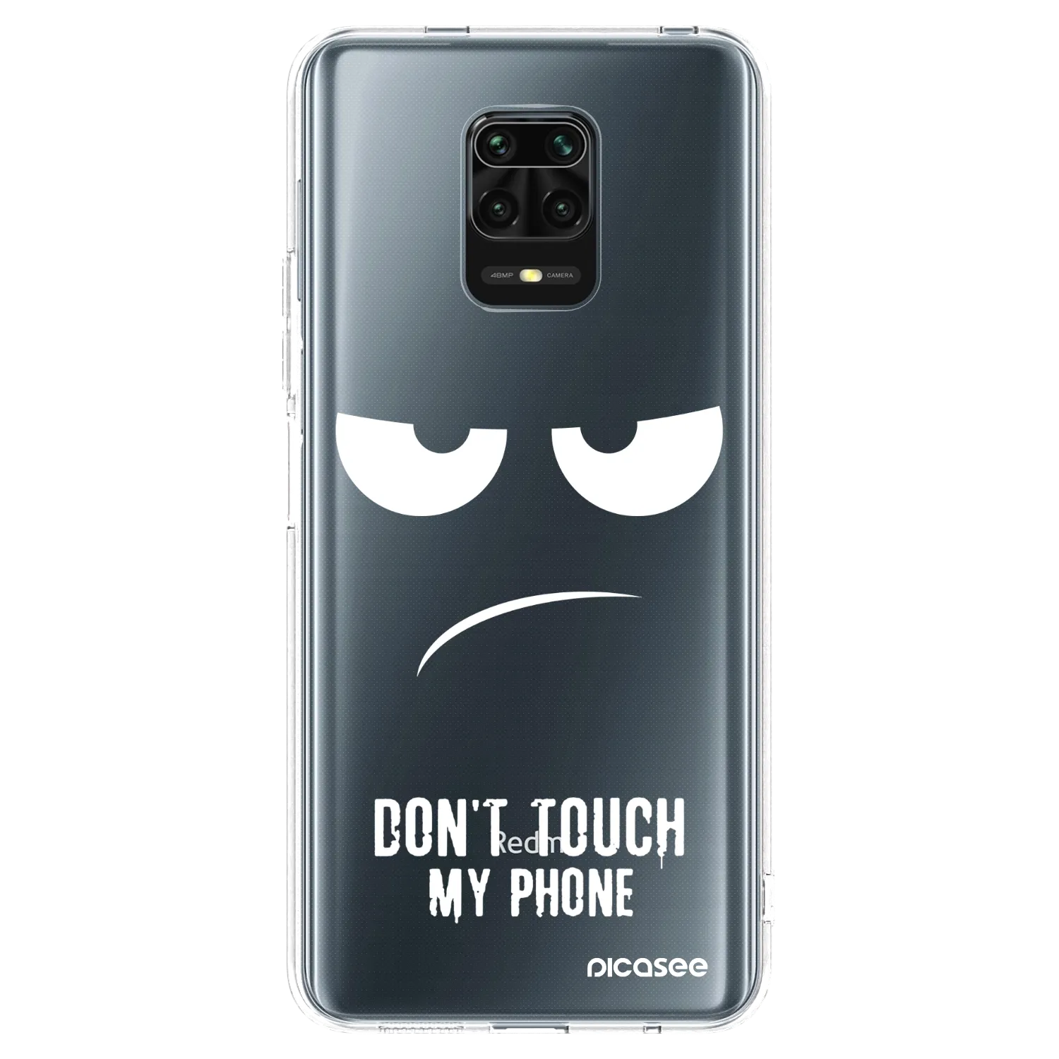 Picasee silikónový prehľadný obal pre Xiaomi Redmi Note 9S - Nesiahajte mi na telefón