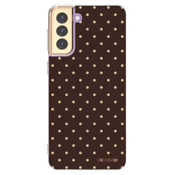 Picasee silikónový prehľadný obal pre Samsung Galaxy S21+ 5G G996F - Vanilla Dots & Chocolate