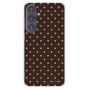 Picasee silikónový prehľadný obal pre Samsung Galaxy S24+ S926B 5G - Vanilla Dots & Chocolate