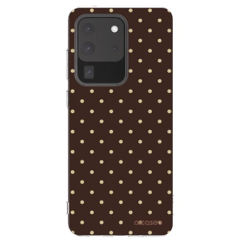 Picasee silikónový prehľadný obal pre Samsung Galaxy S20 Ultra 5G G988F - Vanilla Dots & Chocolate
