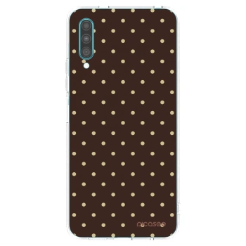 Picasee silikónový prehľadný obal pre Samsung Galaxy A30s A307F - Vanilla Dots & Chocolate