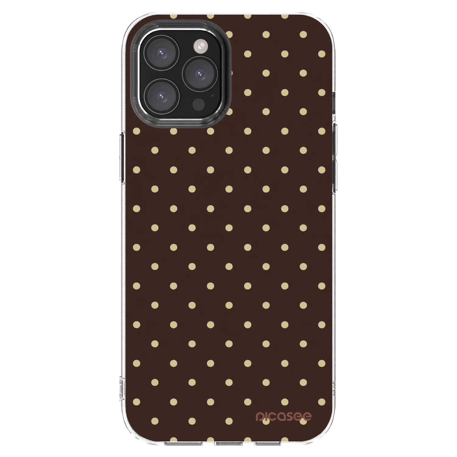 Picasee silikónový prehľadný obal pre Apple iPhone 12 Pro Max - Vanilla Dots & Chocolate