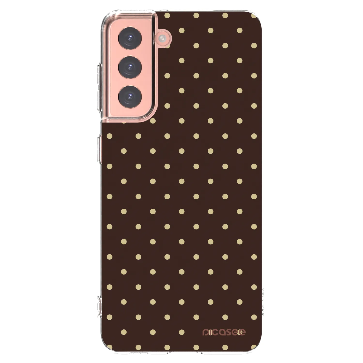 Picasee silikónový prehľadný obal pre Samsung Galaxy S21 5G G991B - Vanilla Dots & Chocolate