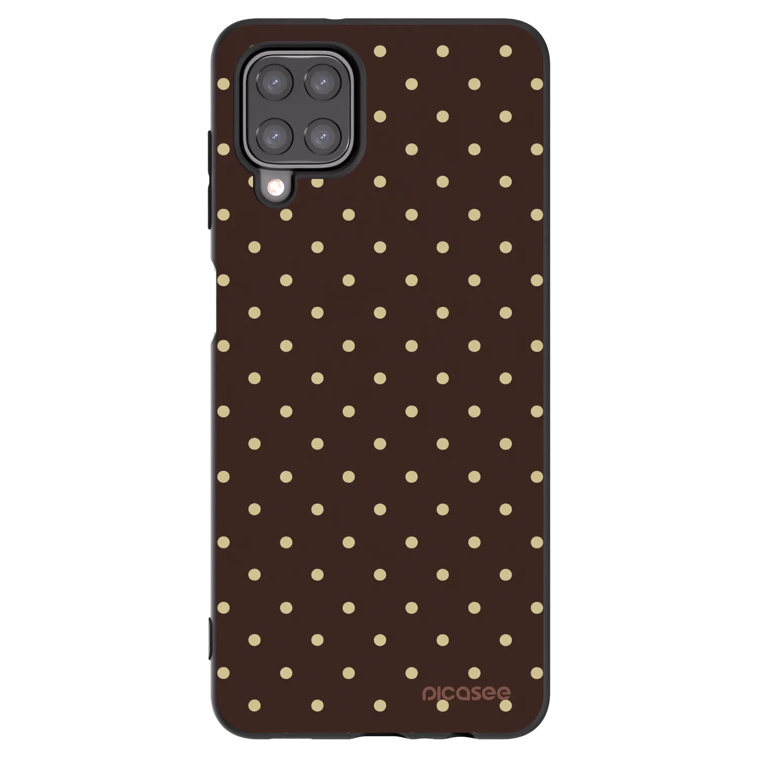 Picasee silikónový čierny obal pre Samsung Galaxy A12 A125F - Vanilla Dots & Chocolate