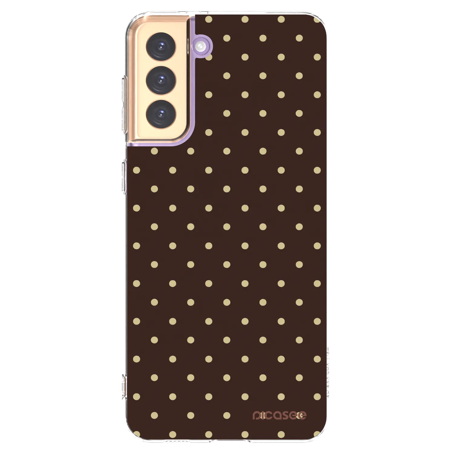 Picasee silikónový prehľadný obal pre Samsung Galaxy S21+ 5G G996F - Vanilla Dots & Chocolate