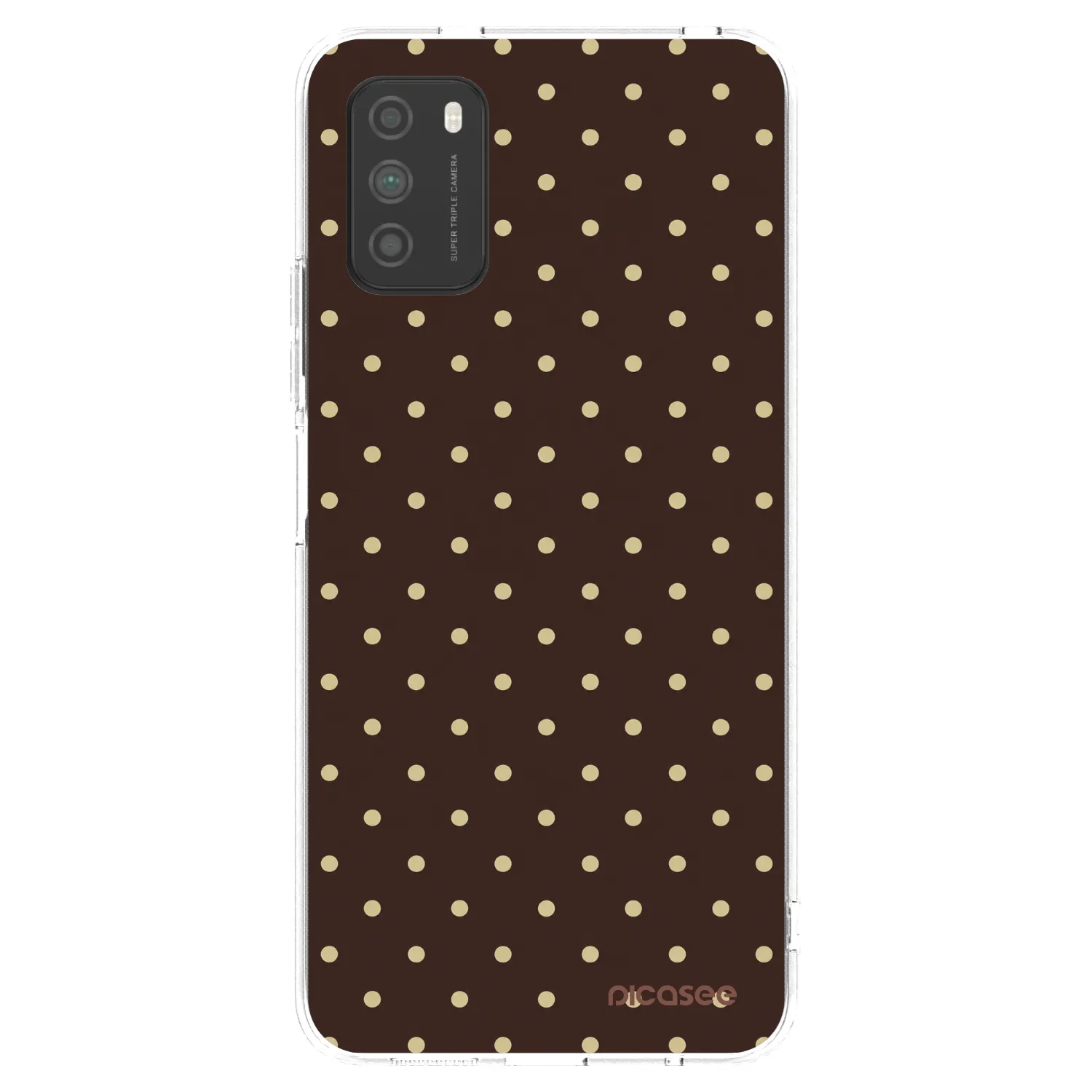 Picasee silikónový prehľadný obal pre Xiaomi Poco M3 - Vanilla Dots & Chocolate