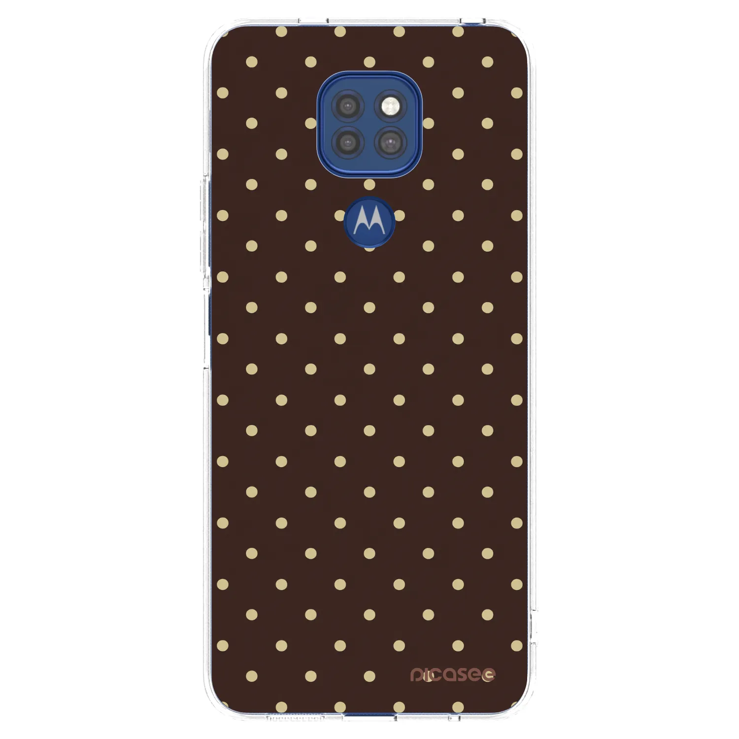Picasee silikónový prehľadný obal pre Motorola Moto G9 Play - Vanilla Dots & Chocolate